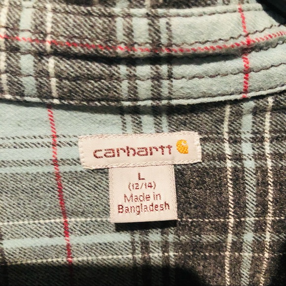 Carhartt Flannel Shirt Button Front Womens Large - Picture 4 of 6
